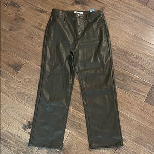 LOFT Olive Faux Leather Pants